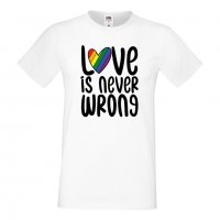 Мъжка тениска Love Is Never Wrong Прайд,Празник.Повод,Изненада, снимка 7 - Тениски - 37103207