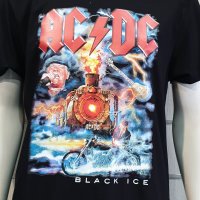 Нова мъжка тениска с дигитален печат на музикалната група AC/DC - Black Ice с Влак, снимка 7 - Тениски - 40717837
