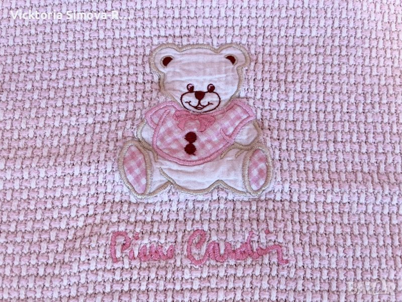 Памучно, бебешко, розово одеалце Pierre Cardin, снимка 1