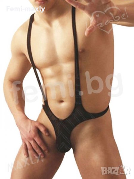Супер секси мъжко боди изрязано стринг F9286В -чернa мрежа, снимка 1