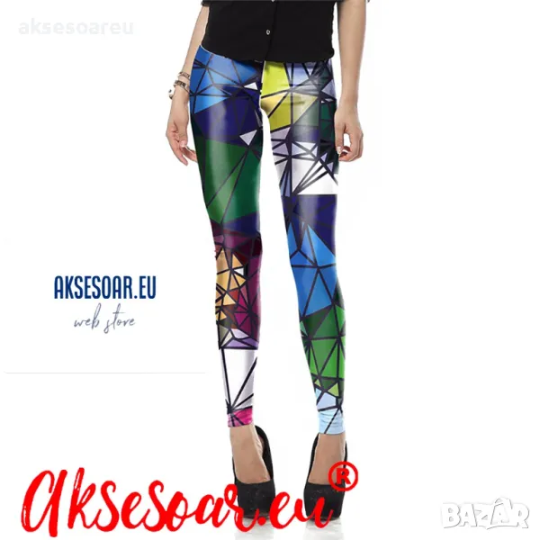  Нов моден щампован дамски клин 3D цветни флуоресцентни стилни клинове за жени и момичета, снимка 1