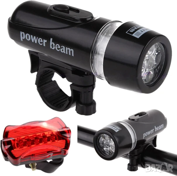 Комплект LED светлини за велосипед 2в1, снимка 1