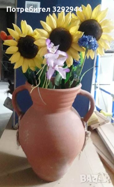Керамична голяма ваза тип амфора., снимка 1