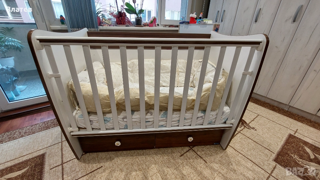 Бебешка кошара/люлка/легло Lorelli + матрак Magniflex Bamboo, снимка 1