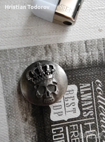 Брошка/копче с череп., снимка 1