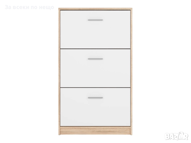 Шкаф за обувки NEPO PLUS SFB3K корпус дъб сонома/фронт бяло Код P1435, снимка 1