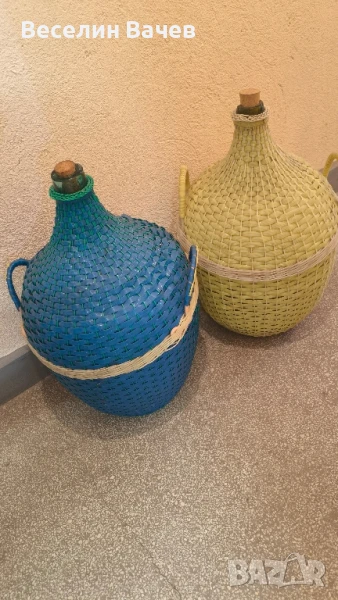 Дамаджани плетени 2 броя по 25 литра от соца., снимка 1