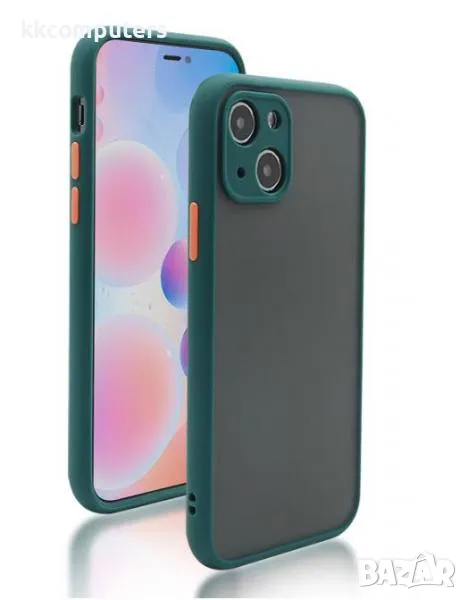 Калъф силикон Cam Guard Мат /зелена рамка/ за iPhone 14 Pro 6.1 Баркод : 3129518, снимка 1