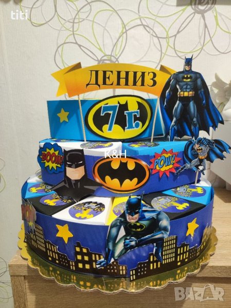 Картонена торта Батман , снимка 1