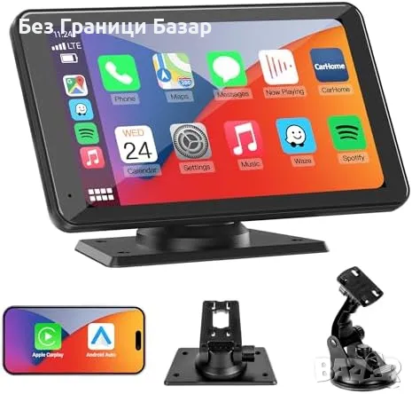 Нов HD 7" CarPlay/Android Auto екран с Bluetooth, FM, Гласов контрол, снимка 1