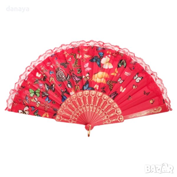 2235 Дамско ветрило с пеперуди, снимка 1