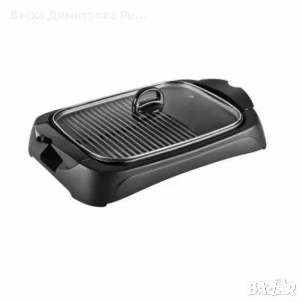 Електрическа скара Voltz OV51015B с капак, 2000W, плоча с 2 зони на печене, черна, снимка 1