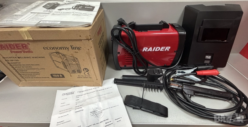 НОВ! В ГАРАНЦИЯ! Инверторен електрожен Raider 160A RD-IW180, 20-160 A, 1.5-4 мм, снимка 1