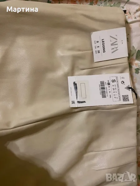 Zara кожен панталон с подплата s размер, снимка 1