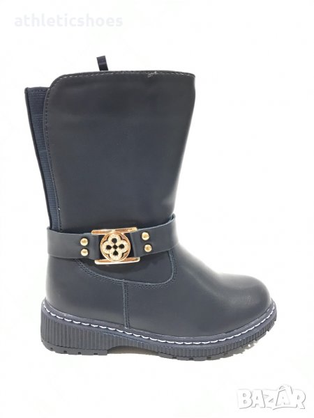 Детски кожени ботуши в синьо , снимка 1