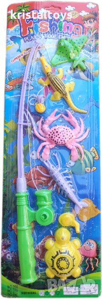 Детска играчка комплект Въдица с риби 7 части, снимка 1