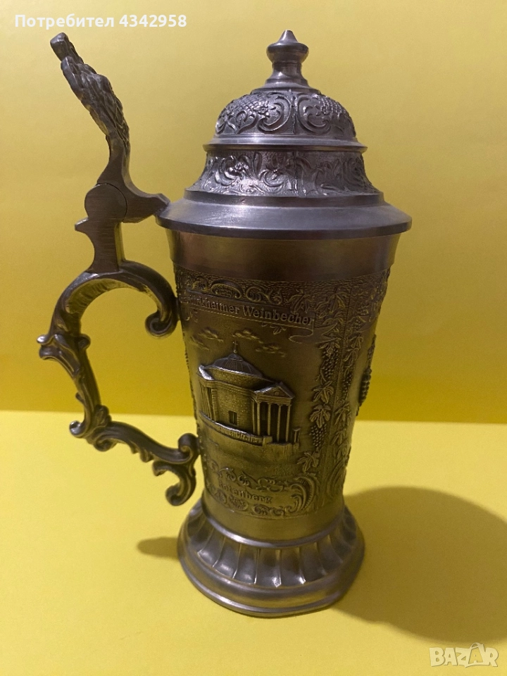 Zim Becker .Винтидж бирена калаена халба., снимка 1