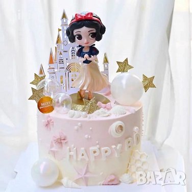 Голяма Снежанка от седемте джуджета на стойка пластмасова фигурка PVC за игра и торта топер, снимка 1