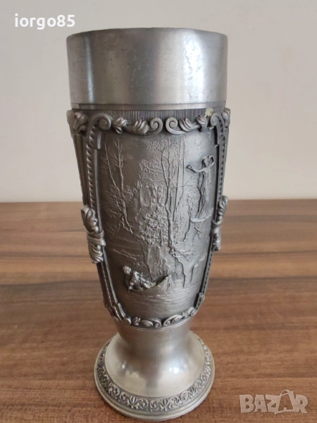 Старинни чаша с печат посребрена, снимка 1