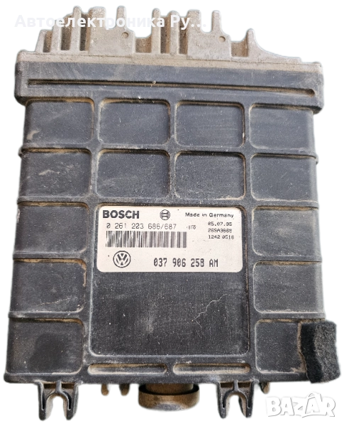 компютър НА ДВИГАТЕЛЯ VW VOLKSWAGEN BOSCH 0 261 203 686/687, 0261203686, 037 906 258 AM, 037906258AM, снимка 1