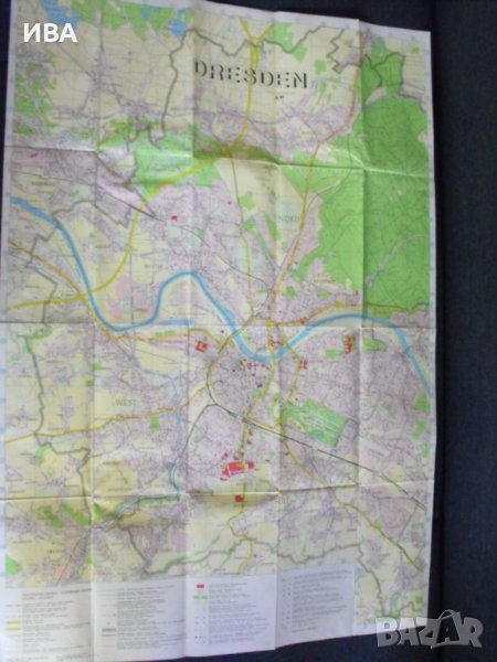 Карта на ДРЕЗДЕН.  Размери: 66/96 см., снимка 1