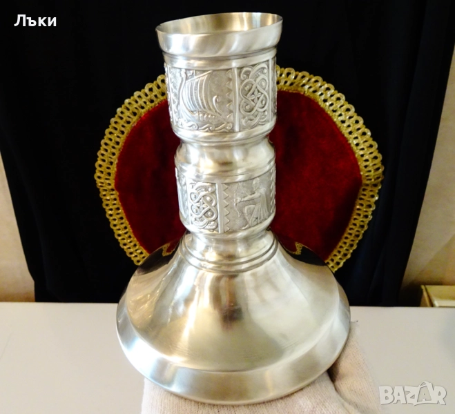 Калаен свещник,Викинги,драконов кораб Драккар,Норвегия. , снимка 1