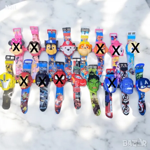 Детски Часовник с прожектор с различни супер герои Спайдърмен, Батман, Елза, снимка 1