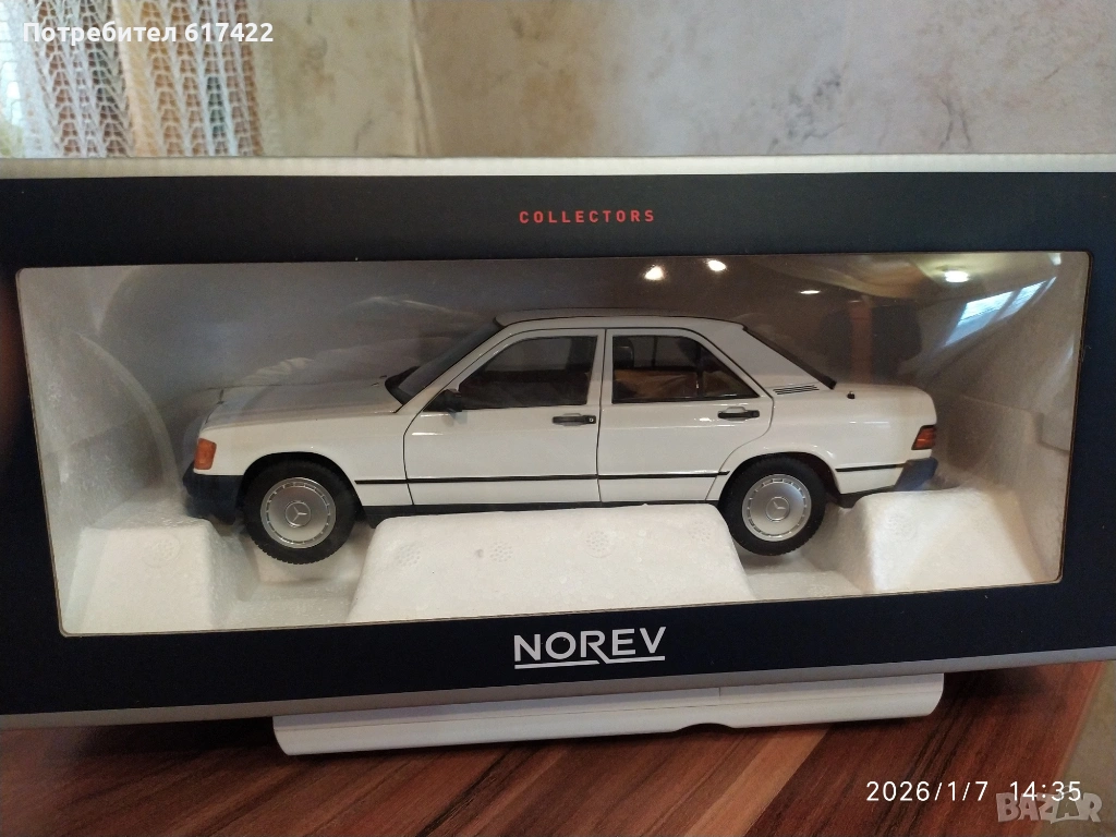 1:18 Метален модел на Mercedes Benz 190E W201-  Norev, снимка 1
