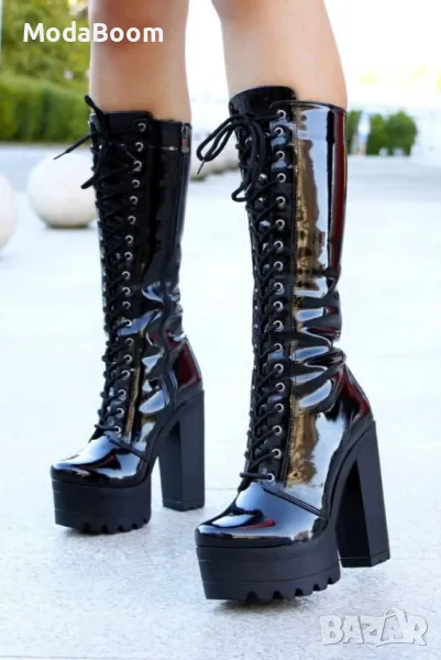 Ботуши на ток - Лак, снимка 1