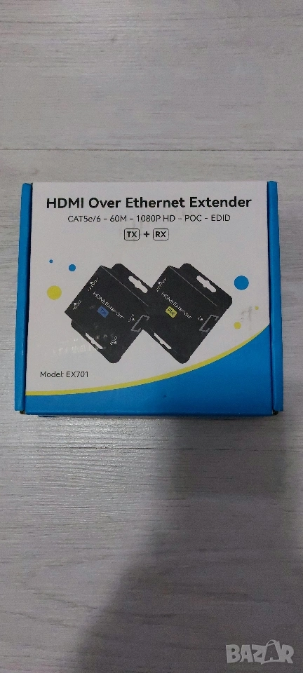 HDMI Over Ethernet Extender EX701 - Удължител по LAN, снимка 1