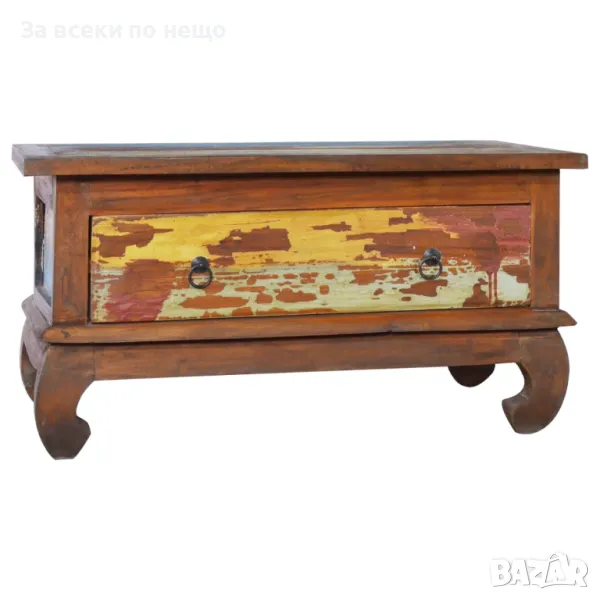 Маса за кафе, 80x50x40 см, регенерирано тиково дърво, снимка 1