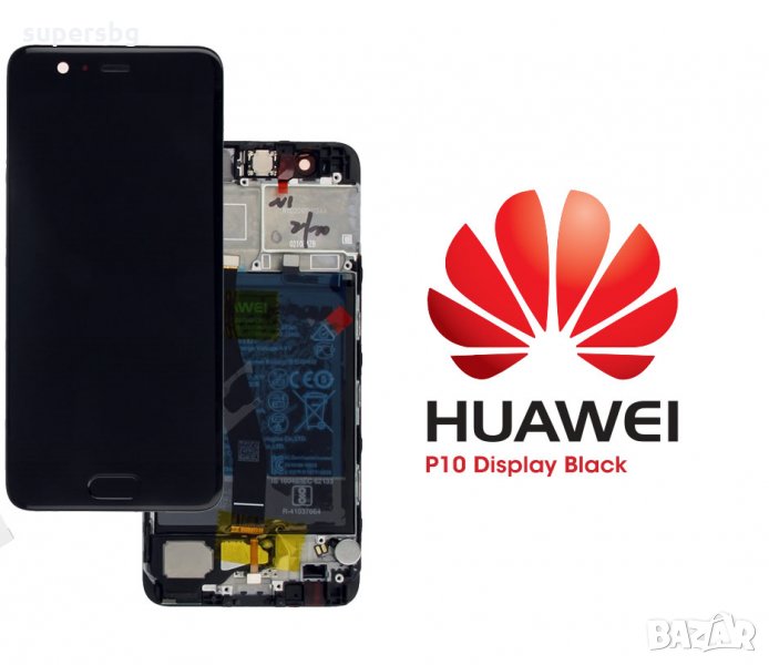 Нов 100% Оригинален LCD Дисплей за Huawei P10 / Тъч скрийн / Рамка /Батерия / Черен /   , снимка 1