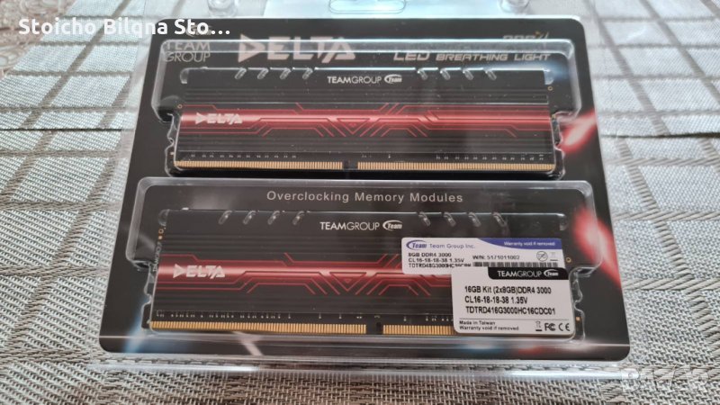 RAM памет - 16GB (2X8GB) DDR4 3000MHz Team Delta Red, снимка 1
