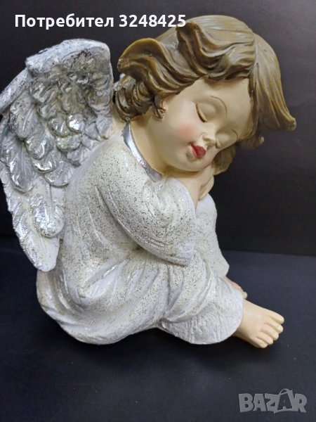 Голям ангел от висококачествен полирезин - Свита позиция., снимка 1