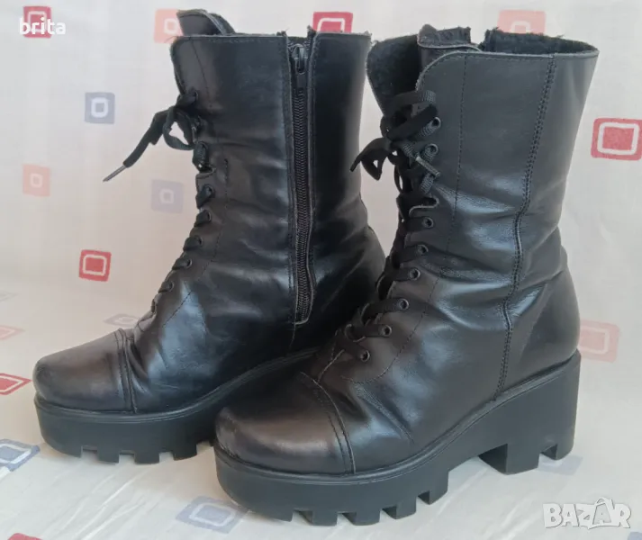 Боти тип кубинки Ест кожа, снимка 1