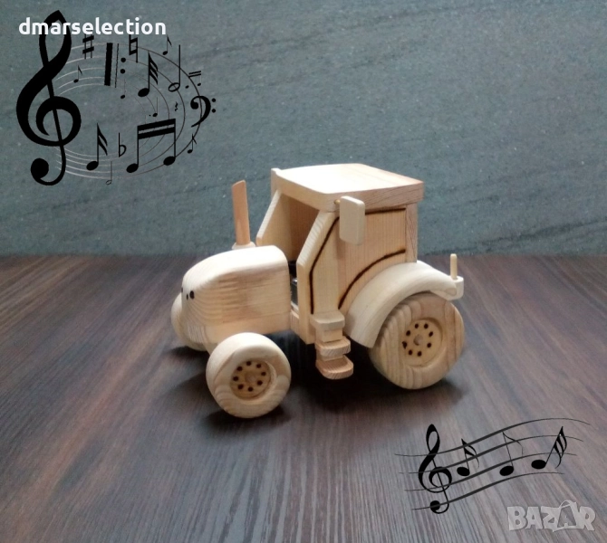 Музикално декоративно дървено тракторче DMAR 322, снимка 1