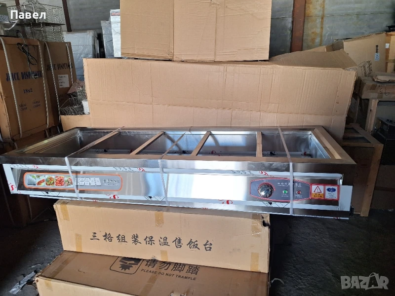 Бен Мари Топла витрина с водна баня, с крака и долен плот-чисто нова, снимка 1