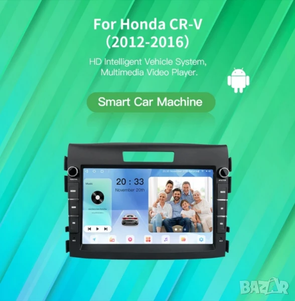 Honda CR-V 2012-2016 8” 2-DIN с Android 14, 4/64GB, снимка 1