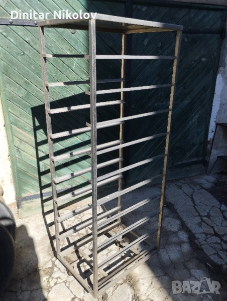 Кухненска количка за тави 40х60 см inox, снимка 1