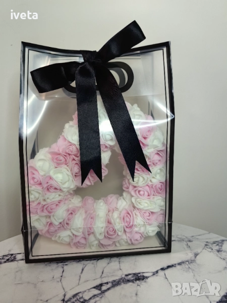 Сърце от рози в чанта , снимка 1