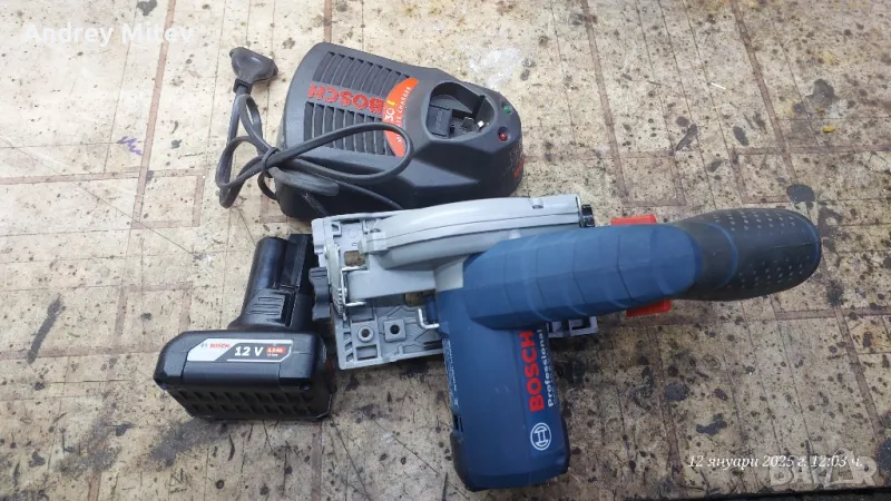 Ръчен циркуляр Bosch GKS 12 V-LI, снимка 1