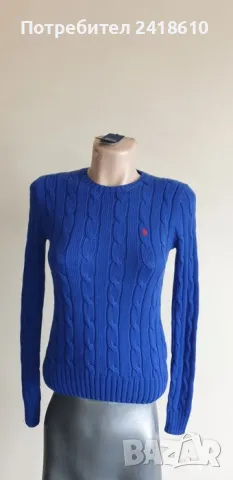 POLO Ralph Lauren Cable Pima Cotton Size XS НОВО! ОРИГИНАЛ! Дамски Пуловер!, снимка 9 - Блузи с дълъг ръкав и пуловери - 48224046