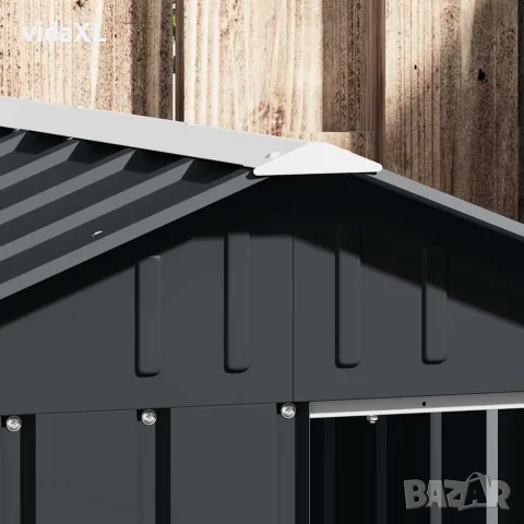vidaXL Кучешка къща антрацит 116,5x153x81,5 см поцинкована стомана, снимка 4 - За кучета - 56146350