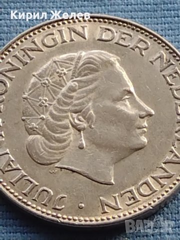 Сребърна монета 2 1/2 гулдена 1963г. Кралица Юлиана Нидерландска 29627, снимка 8 - Нумизматика и бонистика - 42755303