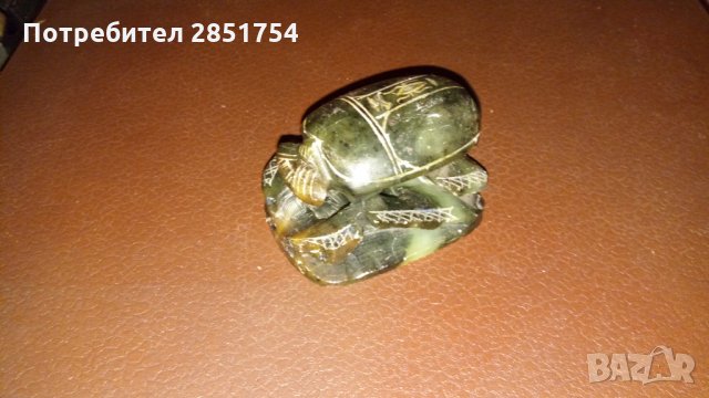 Египетски скарабей от сапунен камък, снимка 4 - Колекции - 31891702