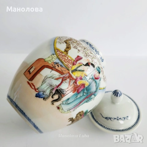 Китайски джинджифилов буркан на дървен постамент, снимка 9 - Други ценни предмети - 54241676