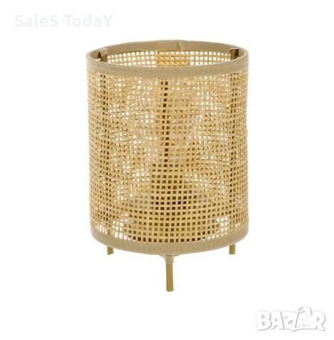 Нощна лампа- Ратанова, настолна лампа, 10 LED, 12.5x17.5cm, батерии