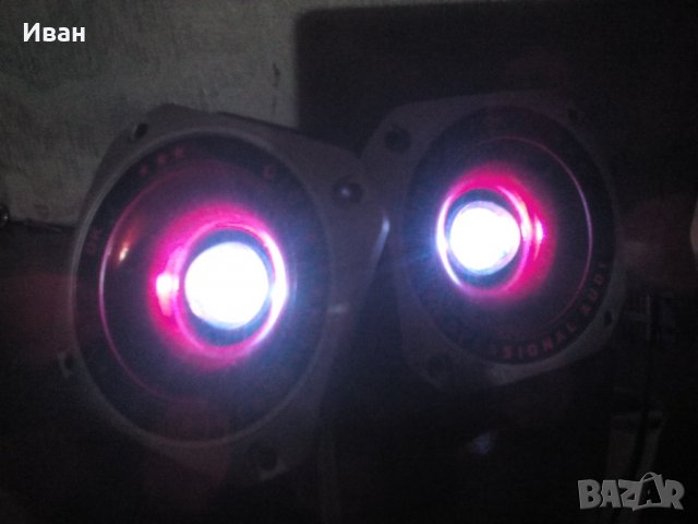 ТОП цена 2 бр- 20 лв високочестотни говорители тонколона светещи с такта на звука, снимка 4 - Тонколони - 29553981