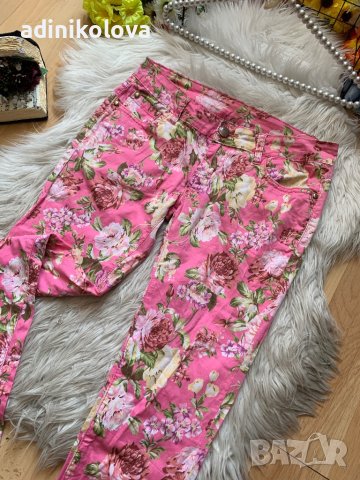 Розов панталон с цветя, снимка 2 - Панталони - 42258955
