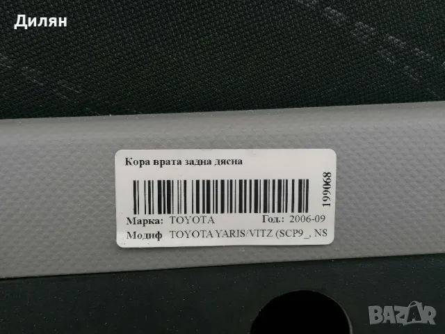 кори за врати за Тойота Ярис 2006- 2009г., снимка 4 - Части - 49299577
